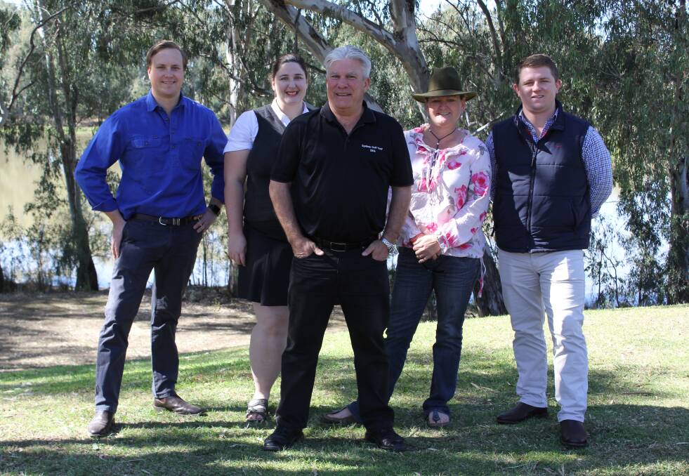 VISION FOR THE FUTURE: The new Moree Chamber of Commerce board includes Josh Ledingham, secretary Brooke Maisey, president Murray Hartin, vice president Melanie Jenson and Nick Ball. Absent: treasurer Dibs Cush, and board members Phoebe Watts and Ross Munro.