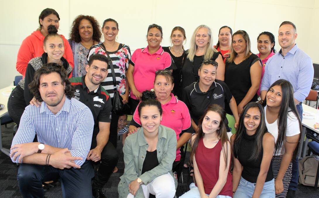 Jordan Goddard (front left), Cody Walker (front second from left) and Pindarri director Bradley Commins (back right) with the course participants.