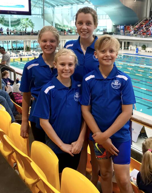 Moree Amateur Swimming Club swimmers (l-r) Ava Macey, Chloe Elbourne, Emily and Ben Di Donna.