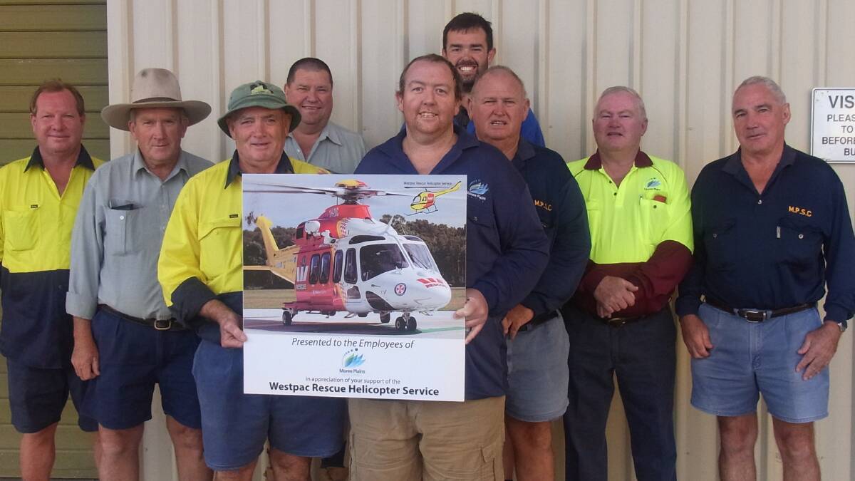 Moree Plains Shire Council staff were recognised for their contribution to the Westpac Rescue Helicopter Service.