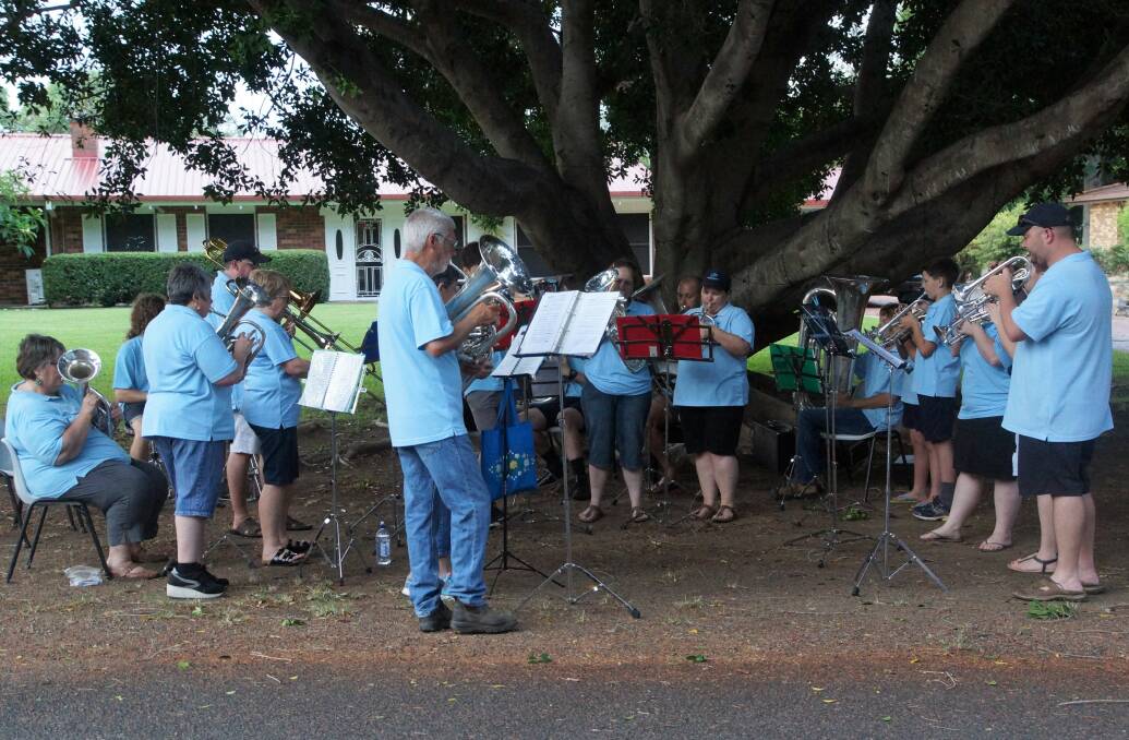 GETTING INTO THE CHRISTMAS SPIRIT: Moree and District Band set up in Hassell Street and performed Christmas carols for the residents to enjoy.
