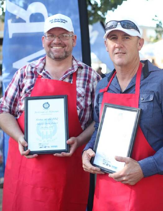 BBQ KINGS: Last year’s winners Greg Cumberland and Darren Squires.