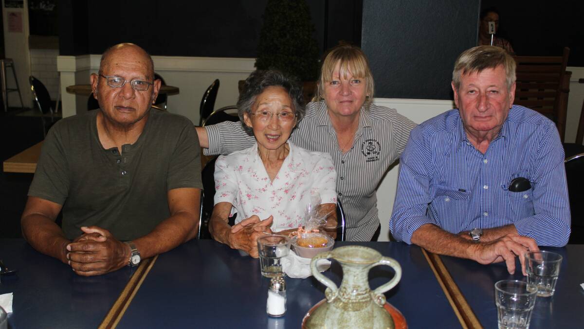WELL-EARNED BREAK: Moree Aged and Disability Services' Lorraine Abrahamsen (second from left) with carers Eddie Pitt, Sylvia Lee and Colin Horne.