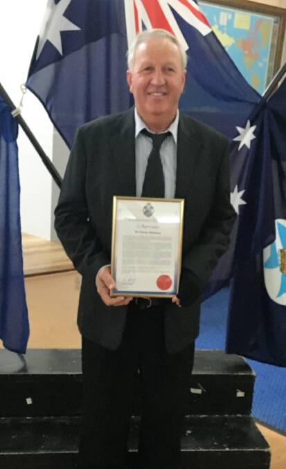 Moree's Jimmy Bateman recently received a certificate of appreciation from the Queensland Police Commissioner for his actions. 