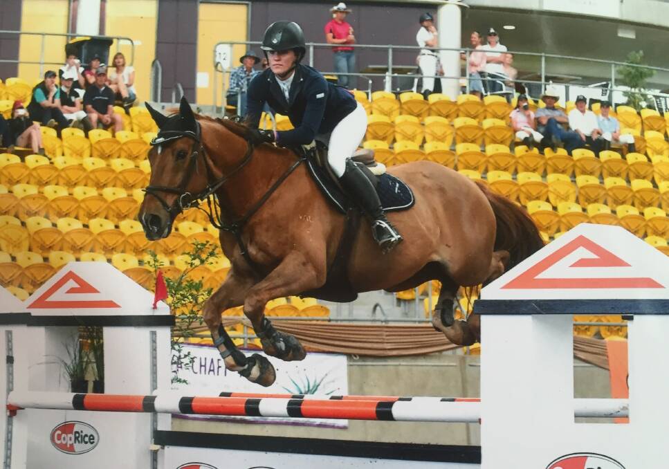 TALENTED RIDER: Emma and her beloved horse Norton competing at AELEC in Tamworth last year. Riders from all over will compete in Em's honour this weekend. Photo: Oz Shotz