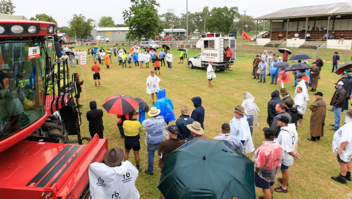 TOP TURN-OUT: Despite the wet weather, more than 1500 people went through the gate at Moree Showgrounds for Ritchie Bros.' first unreserved auction in Moree.