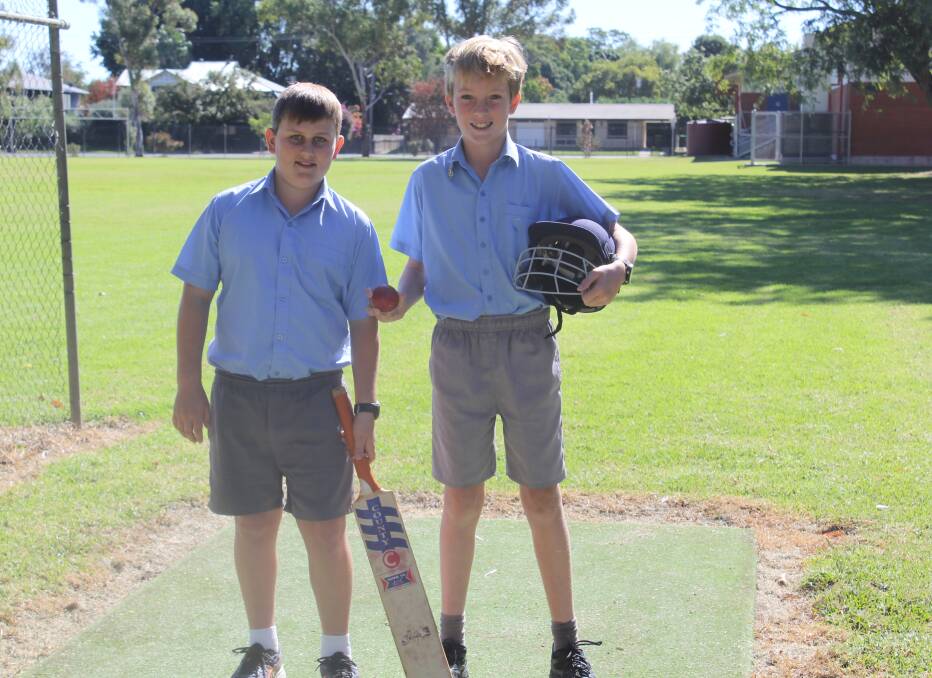 YOUNG TALENT: Moree Public School students Riley Bettington and Archie Matthews have been selected for the North West PSSA cricket team.