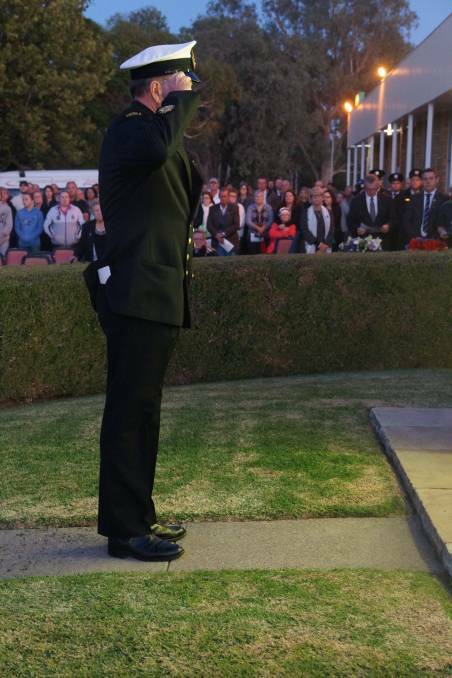 Paying respect at last year's dawn service in Moree.
