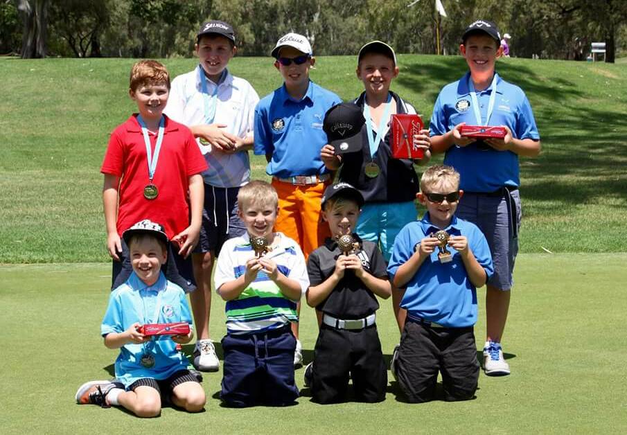 The players who competed in the 9-hole event; (back) Thomas Sparke, Rhys Butler, Luke Devney, Matt Reece, Sam Carter, (front) Rayma Honour, Declan McGuire, Charlie Milford, Aydan McGuire.
