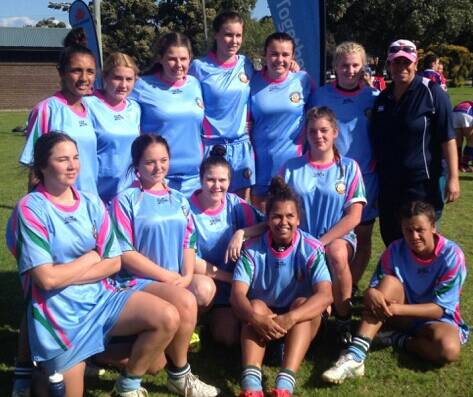 The open girls rugby 7s team are the first Moree Secondary College team to compete at a Combined High Schools state final in any sport.