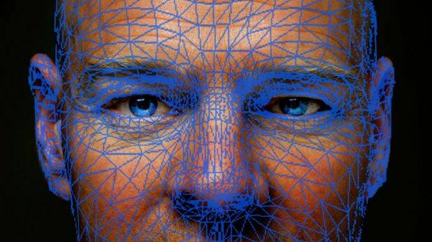 Biometric facial map. The federal government is experimenting with facial recognition for users of its online services. Photo: Science Photo Library