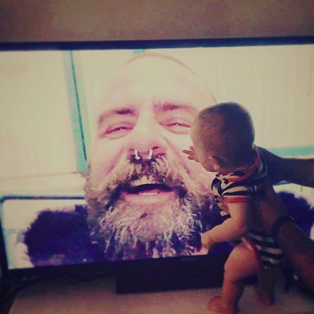 Boon chats via Skype to his nephew George - whom he hasn't met yet in person.