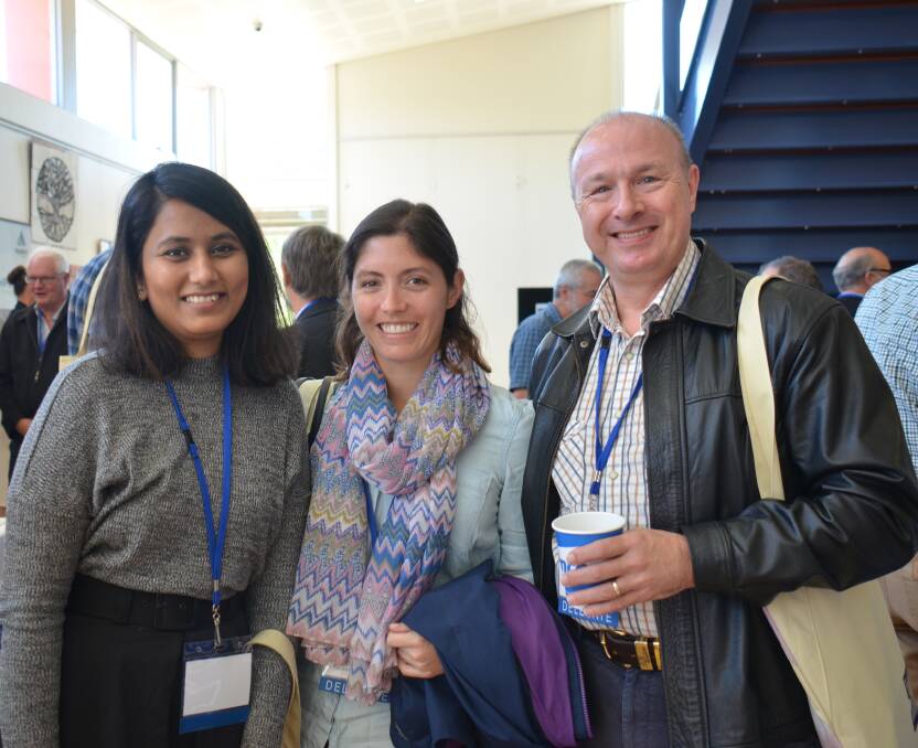 NATIONAL MEETING: Mackay doctors Apoorva Saboo, Ashley Jenkin and Cody Fitzgerald at the annual conference held at The Armidale School on Thursday morning.