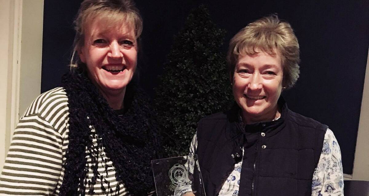 Recognition: Julie Morgan presents Rita Rodgers with the Pony Club of NSW 2016 Volunteer of the Year award.