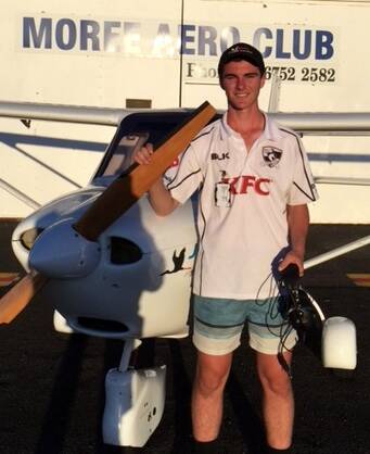 Up, up and away: Patrick Montgomery, 16, flew the Jabiru J170C aircraft solo on April 19 with his proud mother there to witness it.