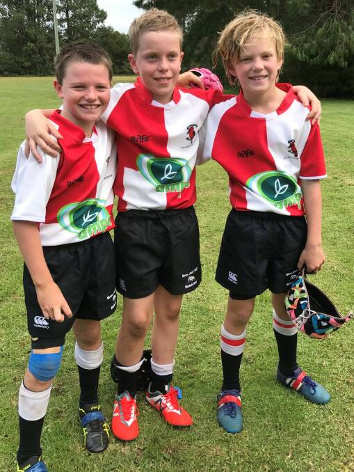 Selected: Hunter Warby, Sam Lamey and Angus Reardon representing Central North U11s against Mid North Coast in Dorrigo last Sunday. Photo: Supplied