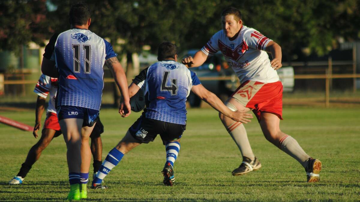 Trial: Moree Boars A-grade found their groove as a team at St George on Saturday. Photo: Deb Holland