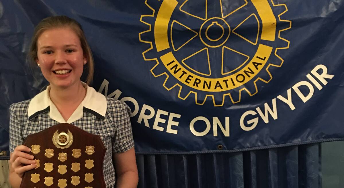 Winner: Gemma Mihill was presented a plaque from Moree Rotary on Gwydir.