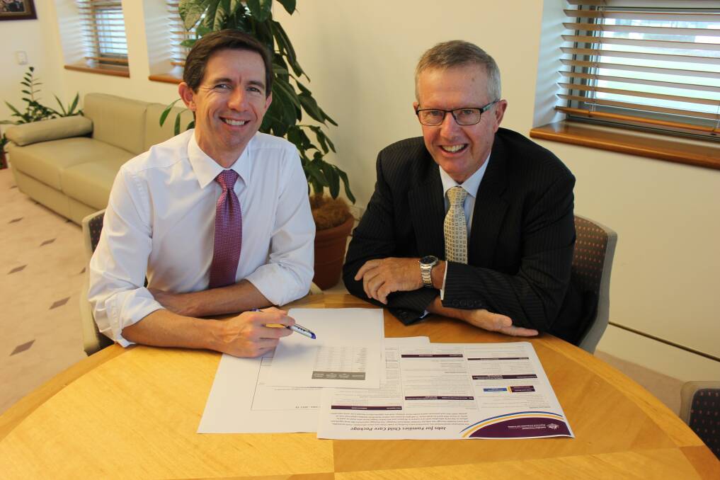Education Minister, Senator Simon Birmingham with Member for Parkes, Mark Coulton.