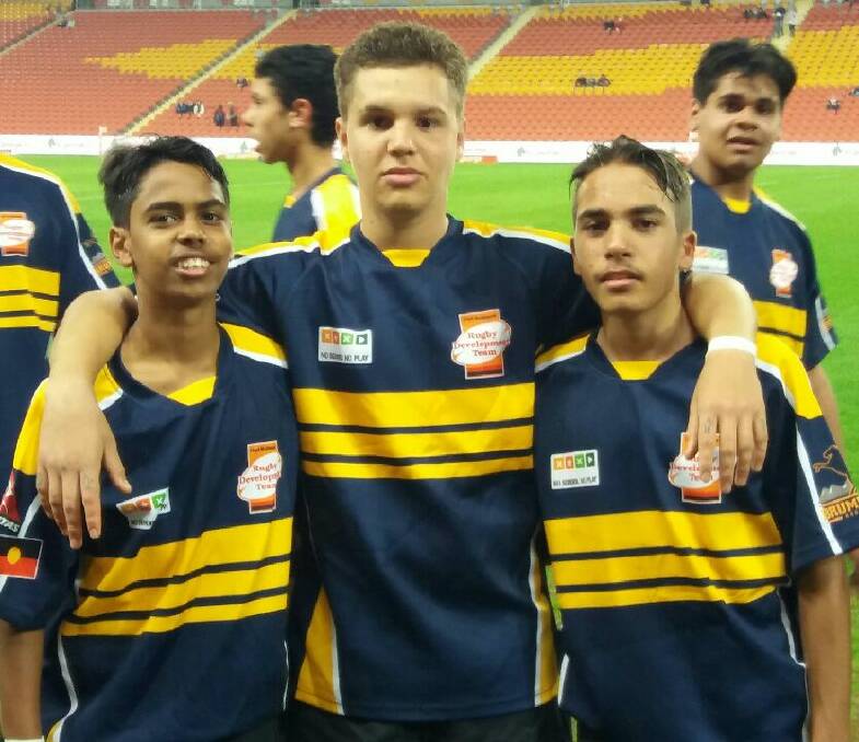 Suncorp stadium: Lindsay Munro, Brayden Smith and Dylan Green played in a curtain raiser for the Brumbies verse Reds recently. Photo: Supplied.