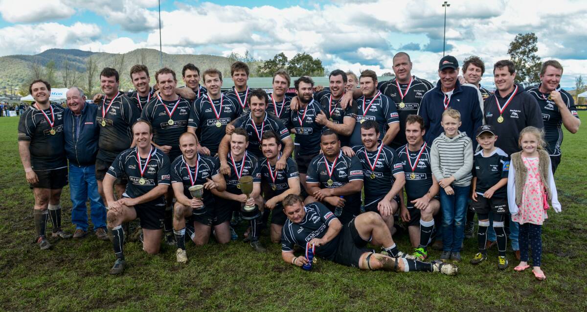 Winners: The successful Moree side after the Bulls claimed their third second grade premiership in four years in Tamworth on Saturday. Photo: Peter Hardin 030916PNB777  