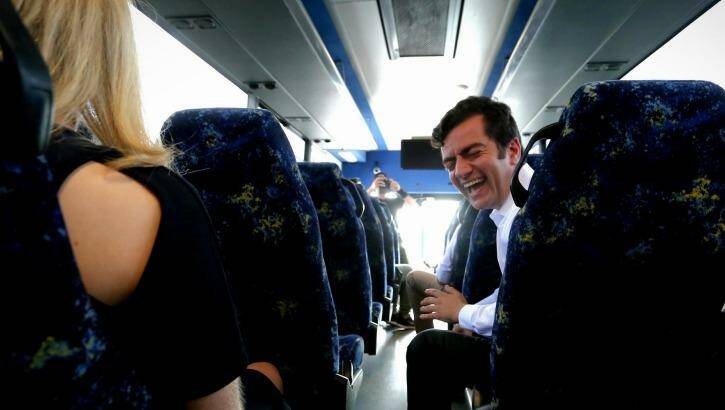 Sam Dastyari drove the "Bill Bus" for seven weeks during the campaign. Photo: Alex Ellinghausen