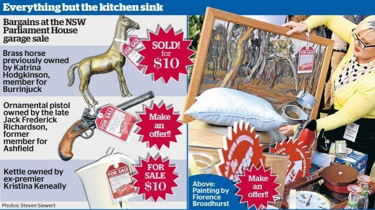 Some of the items sold at the Parliament House garage sale. Photo: Steven Siewert