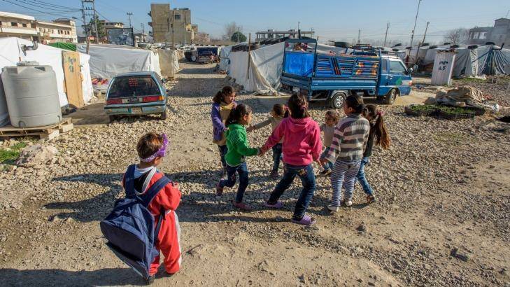 Syrian refugee children in Lebanon.
  Photo: Jon Warren