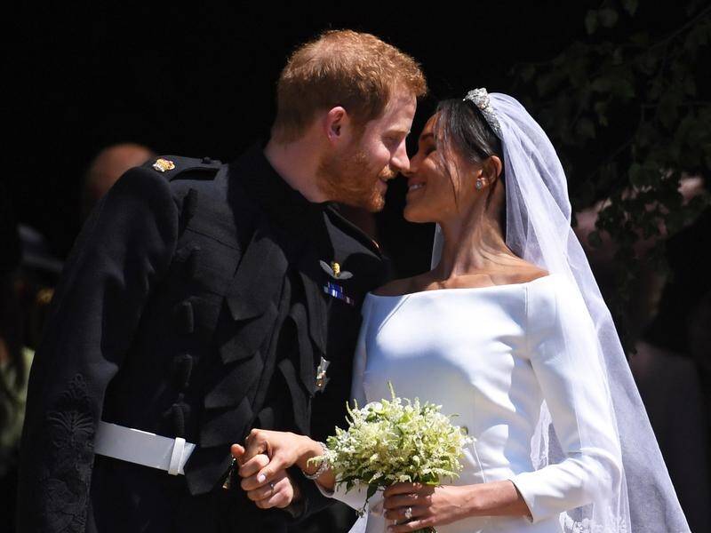 Prince Harry and Meghan, Duchess of Sussex, after their wedding ceremony at Windsor Palace in May.