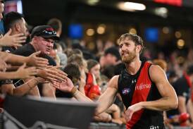 Former Essendon captain Dyson Heppell says he is having the most fun of his AFL career. (James Ross/AAP PHOTOS)