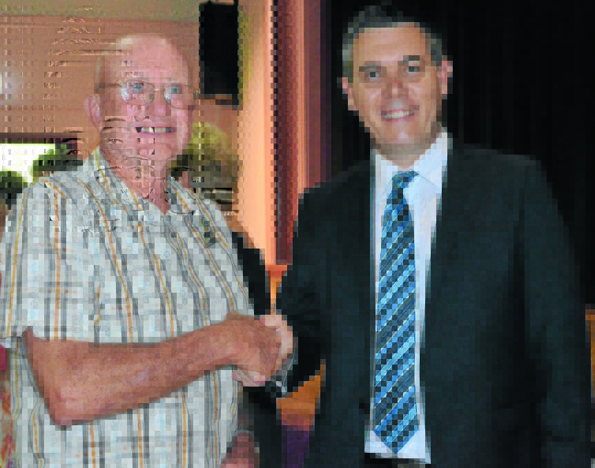 The 2014 Moree Plains Senior Citizen of the Year, Murray Shaw, with councillor Mick Cikota.