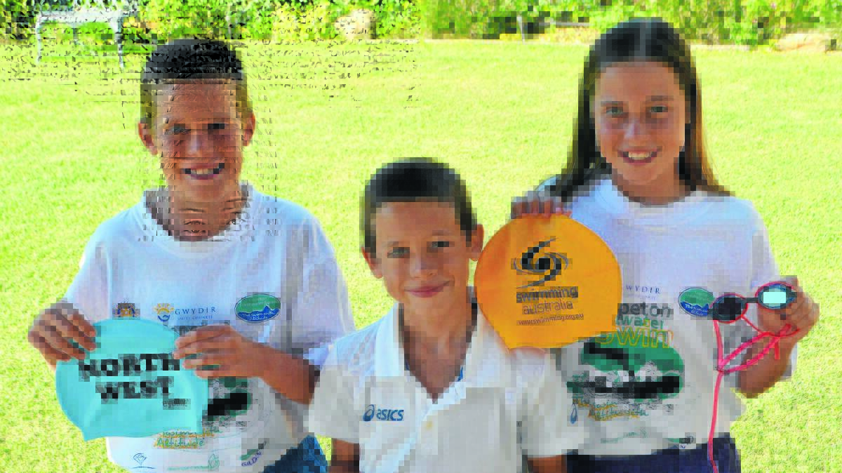 Rhys, Luke and Elka Devney will participate in the Copeton Freshwater Swim this weekend.