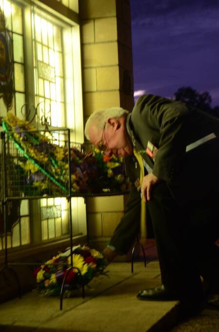 Barrie Brooks lays a wreath on behalf of Legacy.