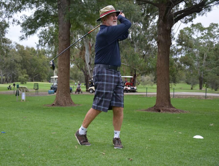 Peter O’Lachlan, of Brisbane, tees off.
