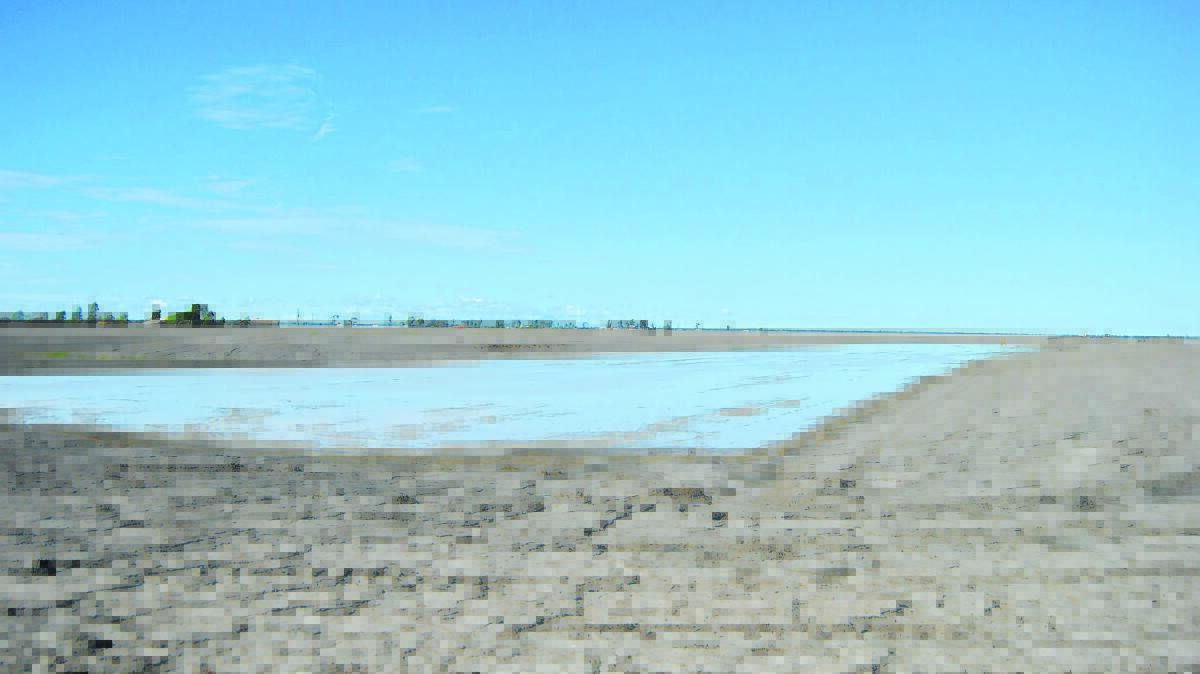 The soon to be completed water ski lake project, south of Moree, after recent rain. 