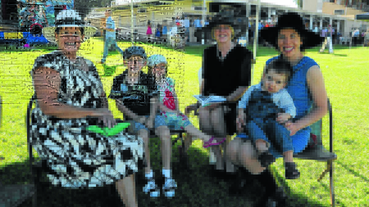 Moree's Wendy Long with her grandchildren Hamish and Fia Wallace from Armidale, and Inverell's Gai Evans with her grandson Bruce Antees and his mum, Polly.