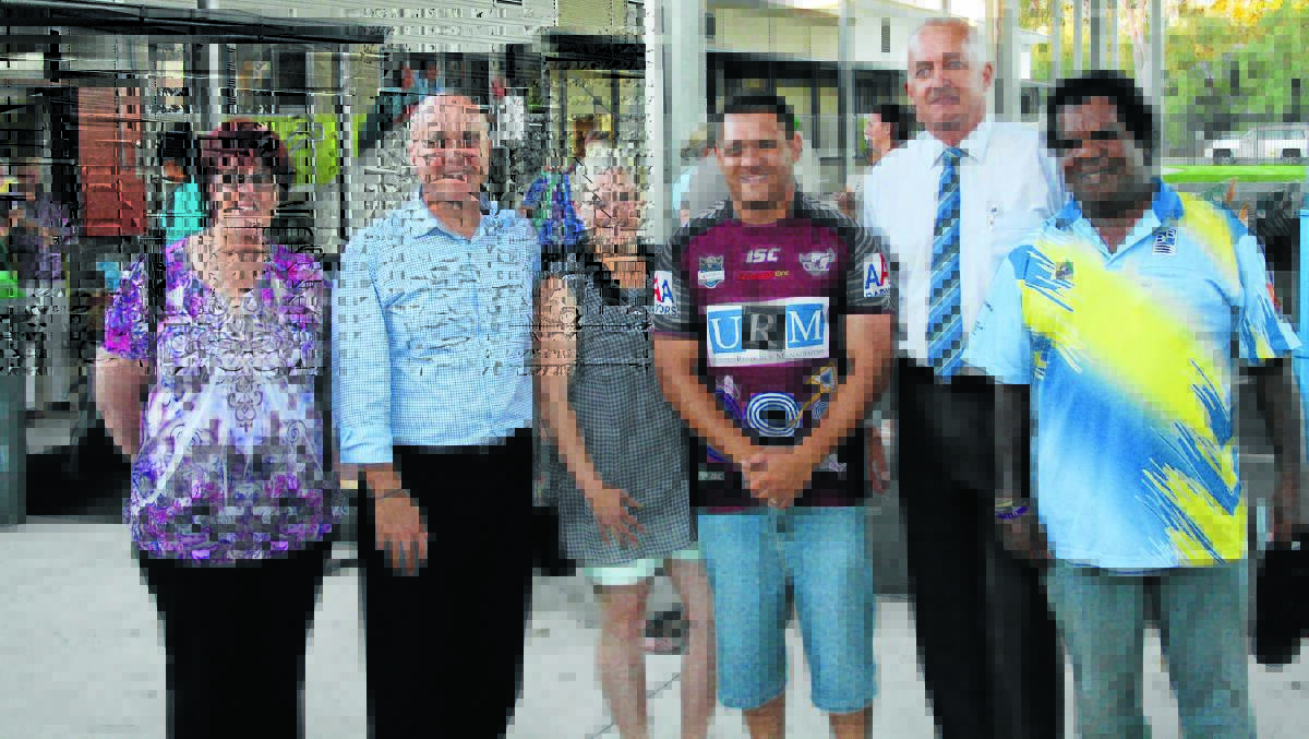 Jill Ramien, Minister Adrian Piccoli, Candice and William Middleton, principal Robert Malcolm and Tim Murray.