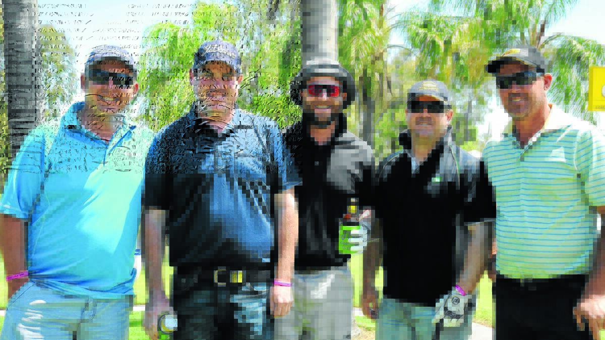 Nigel Robertson, John Brown, Simon Furneaux, Andrew Thomas and Dave Hamilton at the charity golf day.
