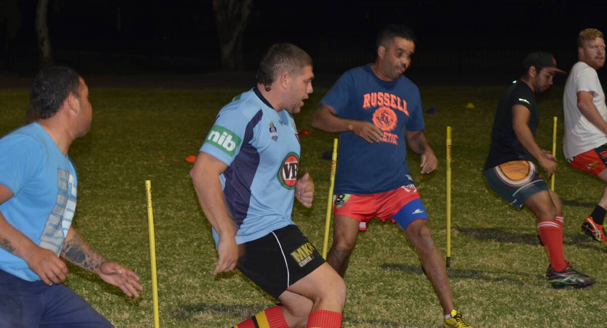 Players are put through their paces at training on Tuesday night.