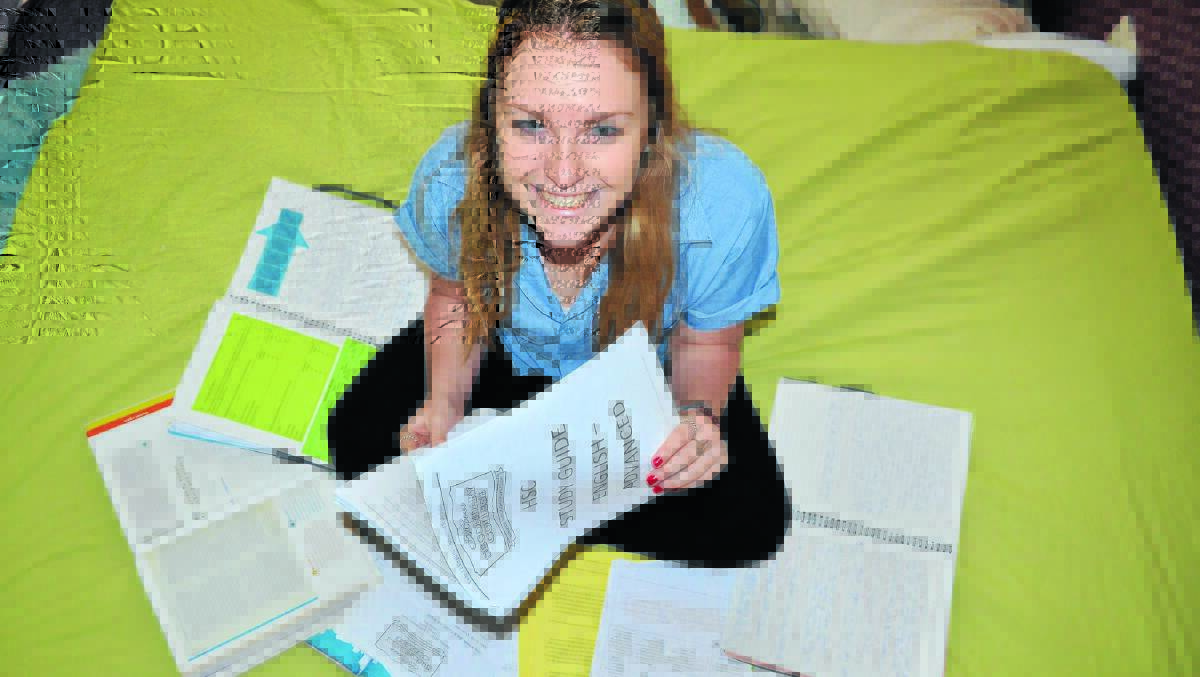 Moree Secondary College Year 12 student, Maddison Bye, studies for her HSC exams.