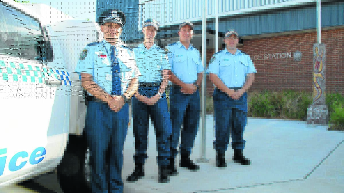 Barwon's new probationers with Moree Duty Officer, Inspector Stuart Campbell. 
