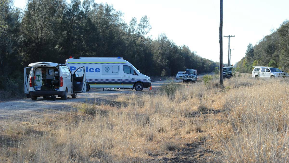 Police are on scene at Talga Lane on the Newell Highway at Croppa Creek after Tuesday's fatal shooting. Picture: CADY ANDERSEN, Moree Champion.
