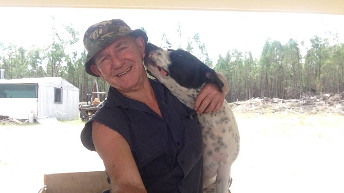 Tom Donald with Ziggy, who returned home after she was hit by a truck and missing for more than two weeks.
