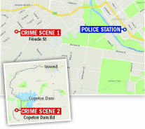A map of the police operation