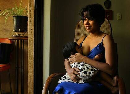 Healthy start … Gunjan Chamania says she will breastfeed her daughter, Zoya, for as long as the child wants.