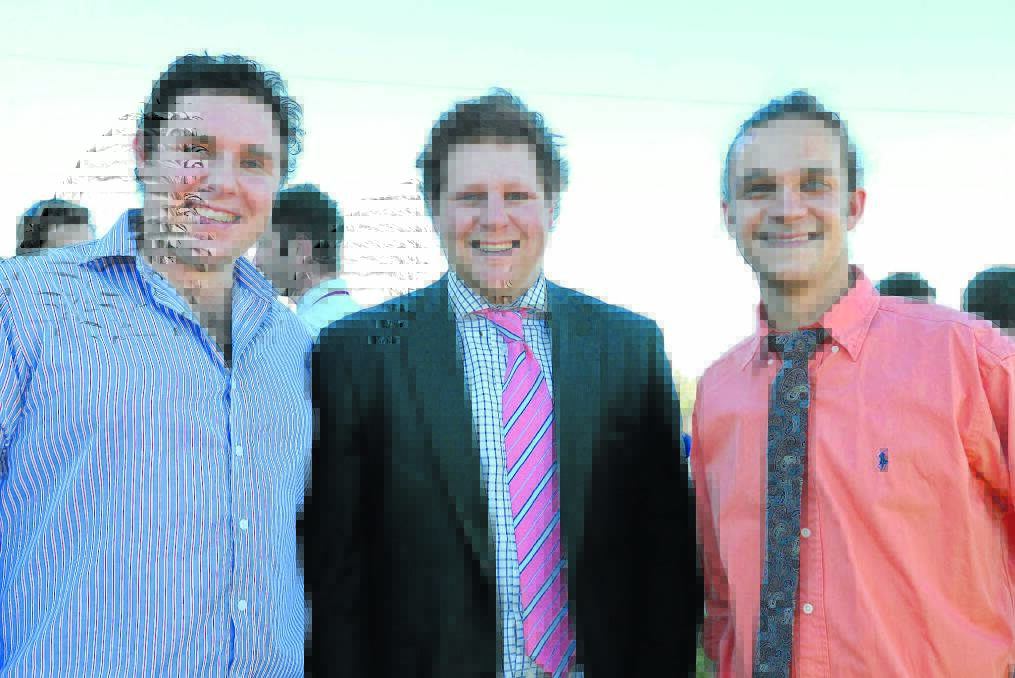 Blake Ross and Henry Moses, both of Moree, with Joseph Phelps of Mungindi chatting on Saturday.