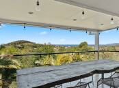 Elyse Knowles and Josh Barker's new Byron Bay digs has two decks with extensive views. Picture: Supplied 
