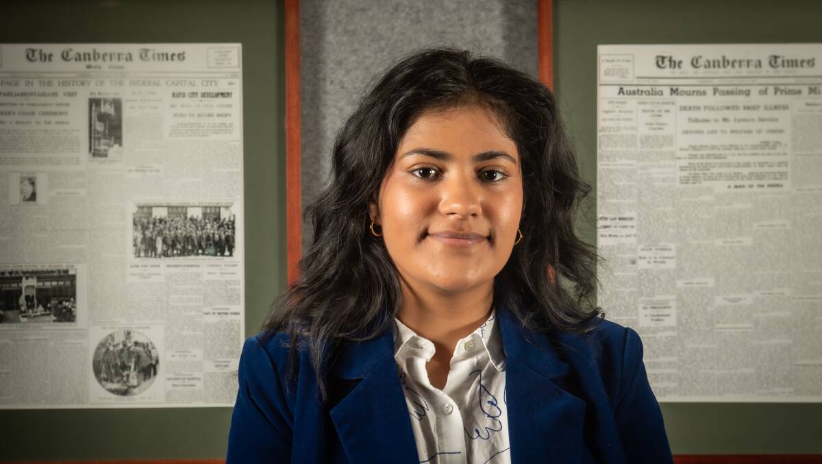 Soofia Tariq, 21, is an ACM reporter with The Canberra Times in the ACT. Picture by Karleen Minney