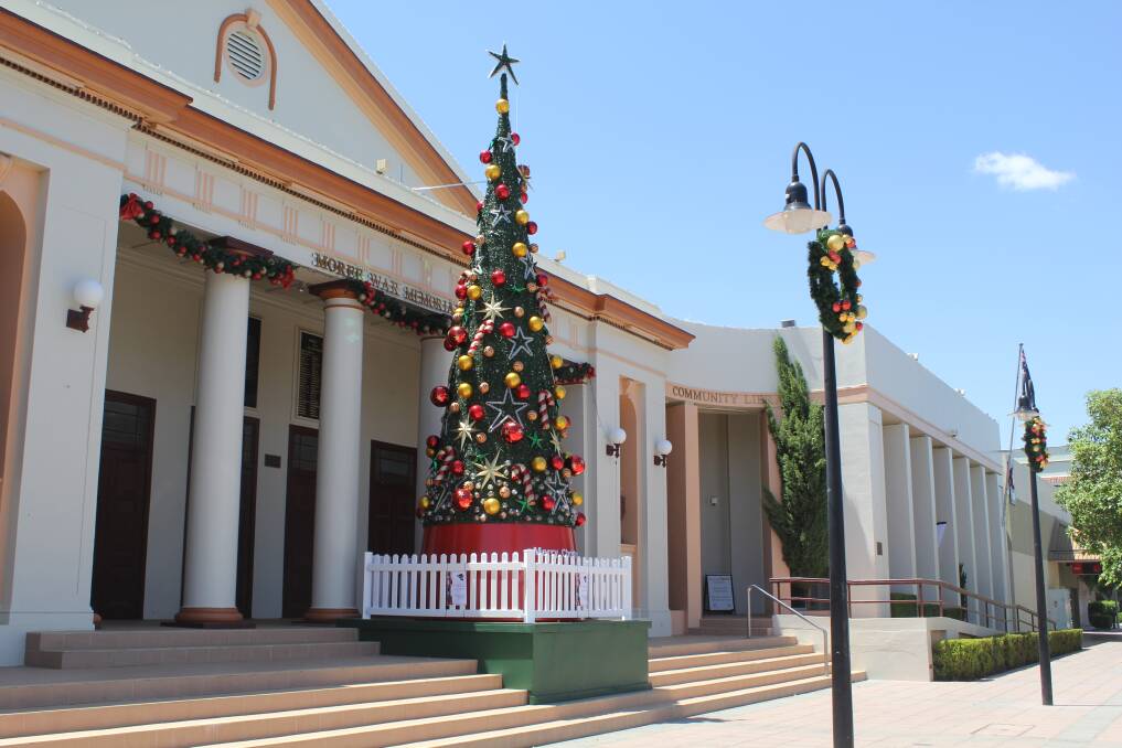 The Christmas Tree at Moree Memorial Hall. 