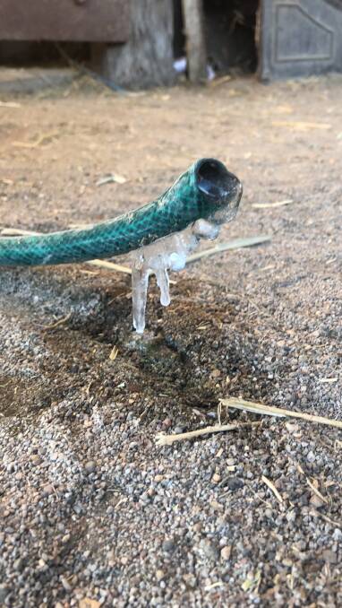 The tap must have been dripping and froze in Attunga. Photo: Camira Singh